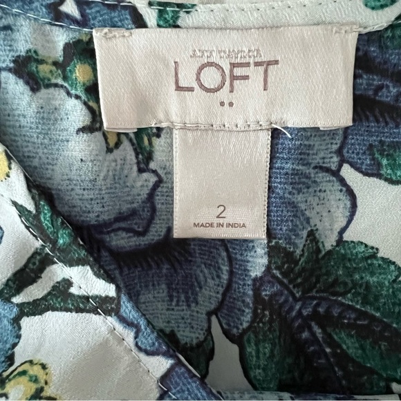 Ann‎ Taylor LOFT Blue Floral Summer Sundress Size 2 - Picture 5 of 6